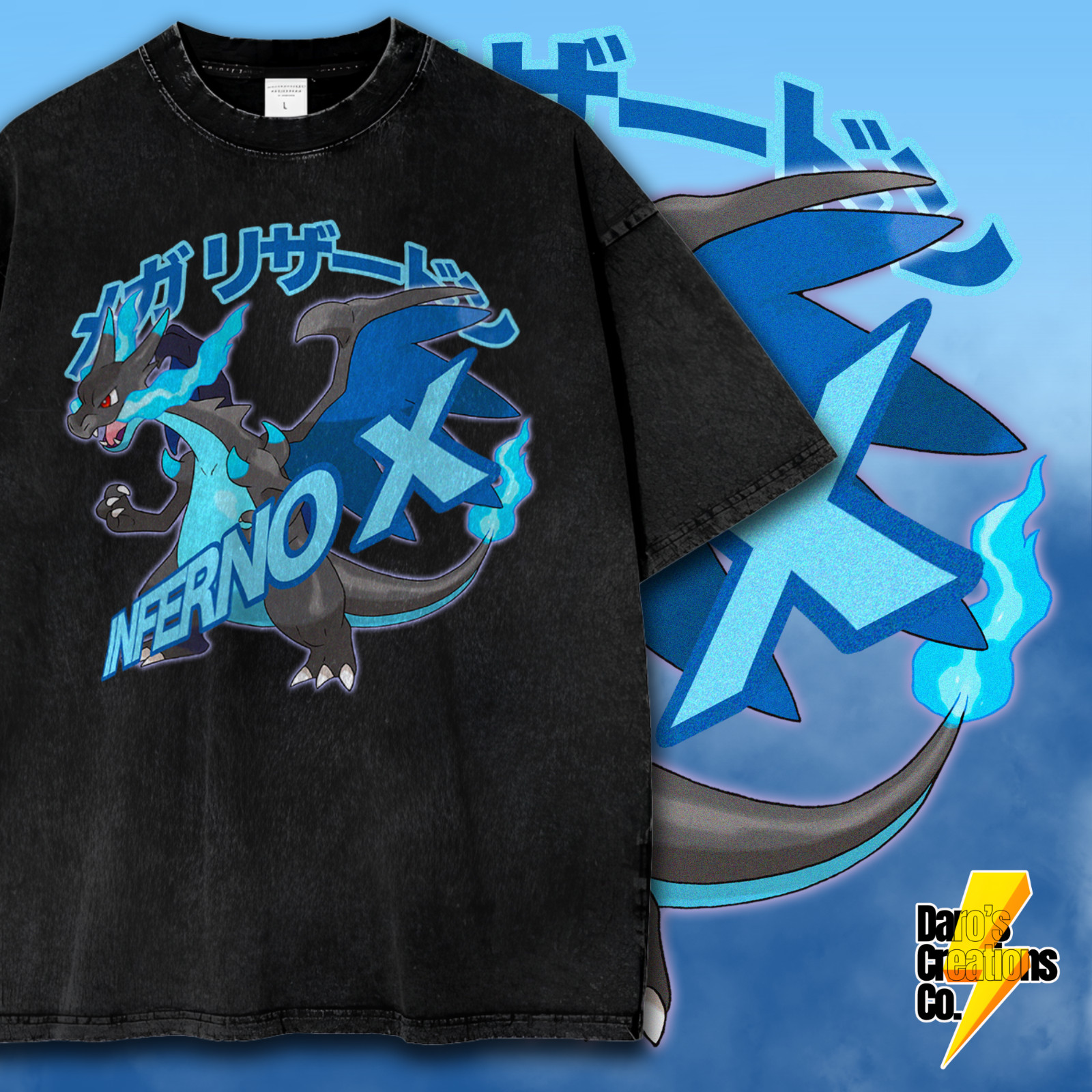 Pokemon Mega Charizard X Custom Anime Shirt, Vintage Anime Shirt, Retro Shirt