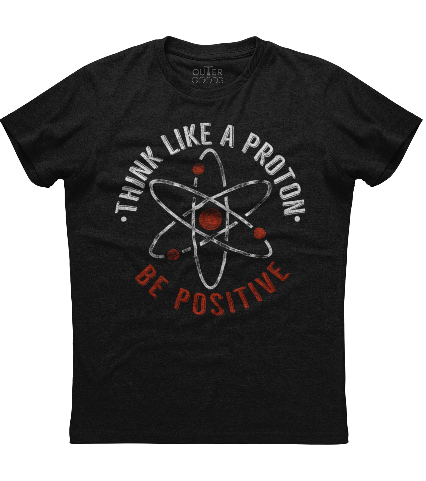 Science Gift Positive Thinking Proton Unisex Black T-Shirt