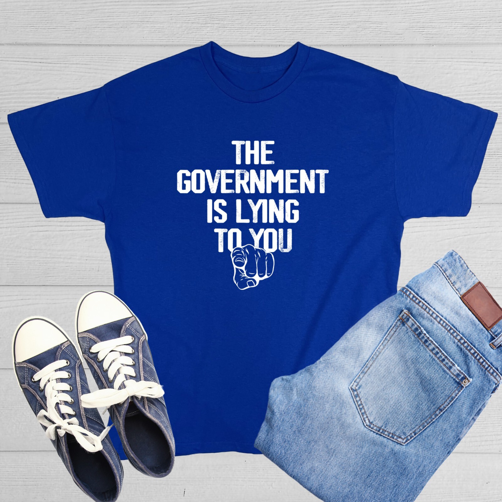 The Government Is Lying Sarcastic Humor Graphic Tee Men Novelty Funny T Shirt