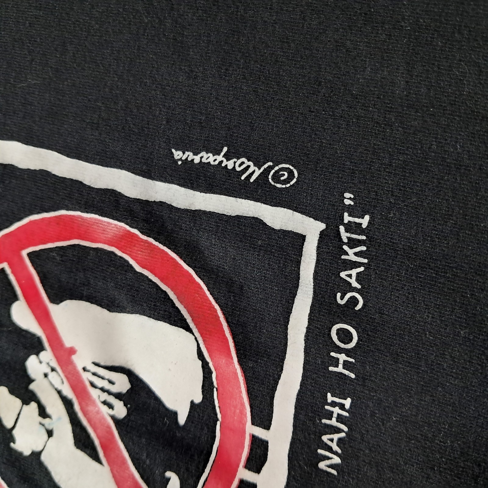 Vintage Tantra India Bollywood Speak Dhobi Graphic T-Shirt Size L Black Tee
