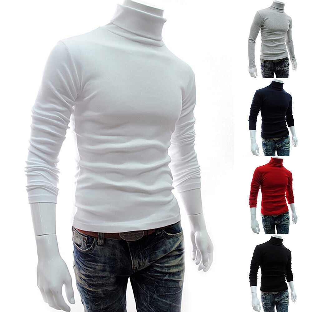 Men’s Thermal Long Sleeve Compression Shirts Turtleneck Winter Base Layer Top US