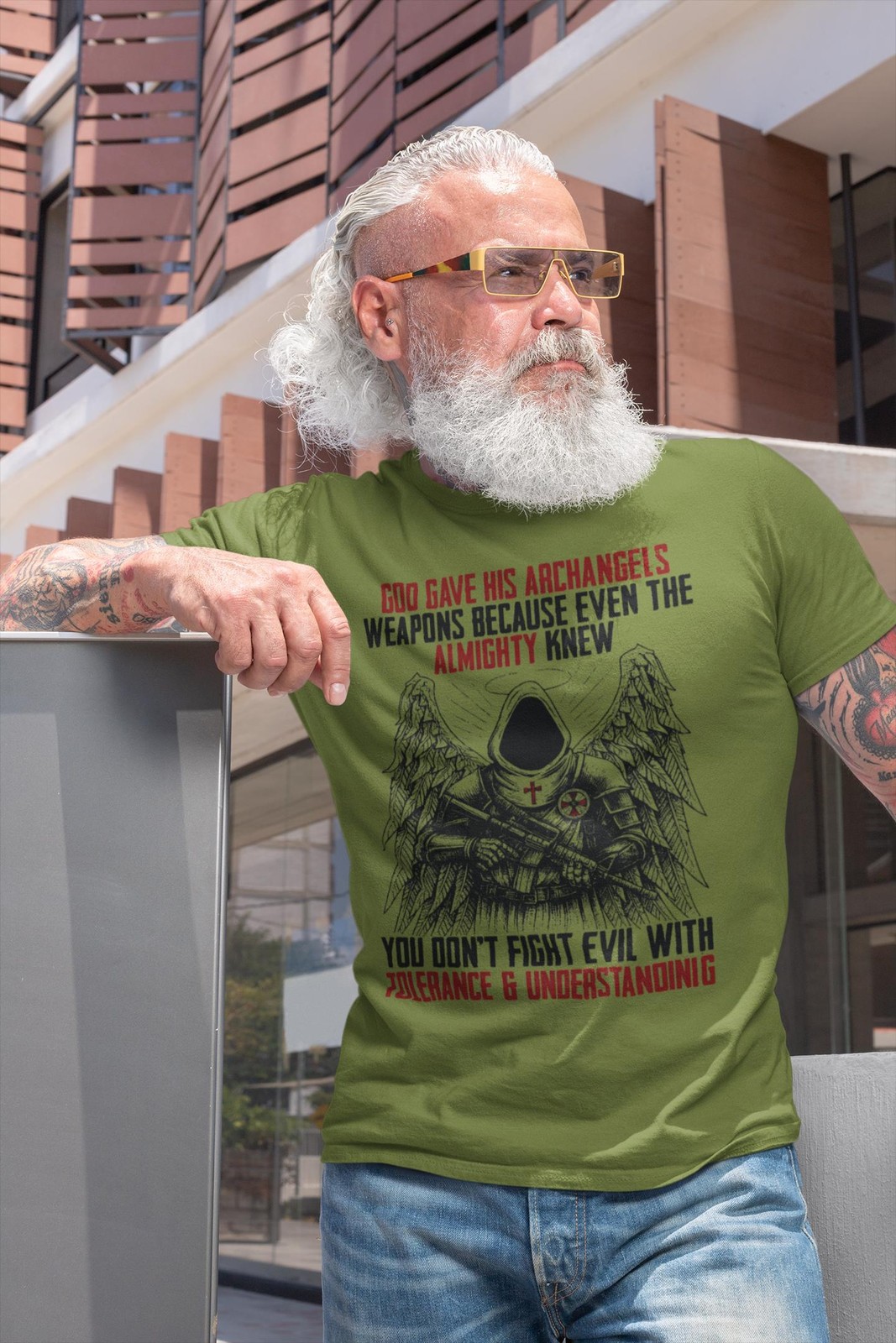 Archangel Warrior T-Shirt • Christian Graphic Tee • 2nd Amendment Gun Rights