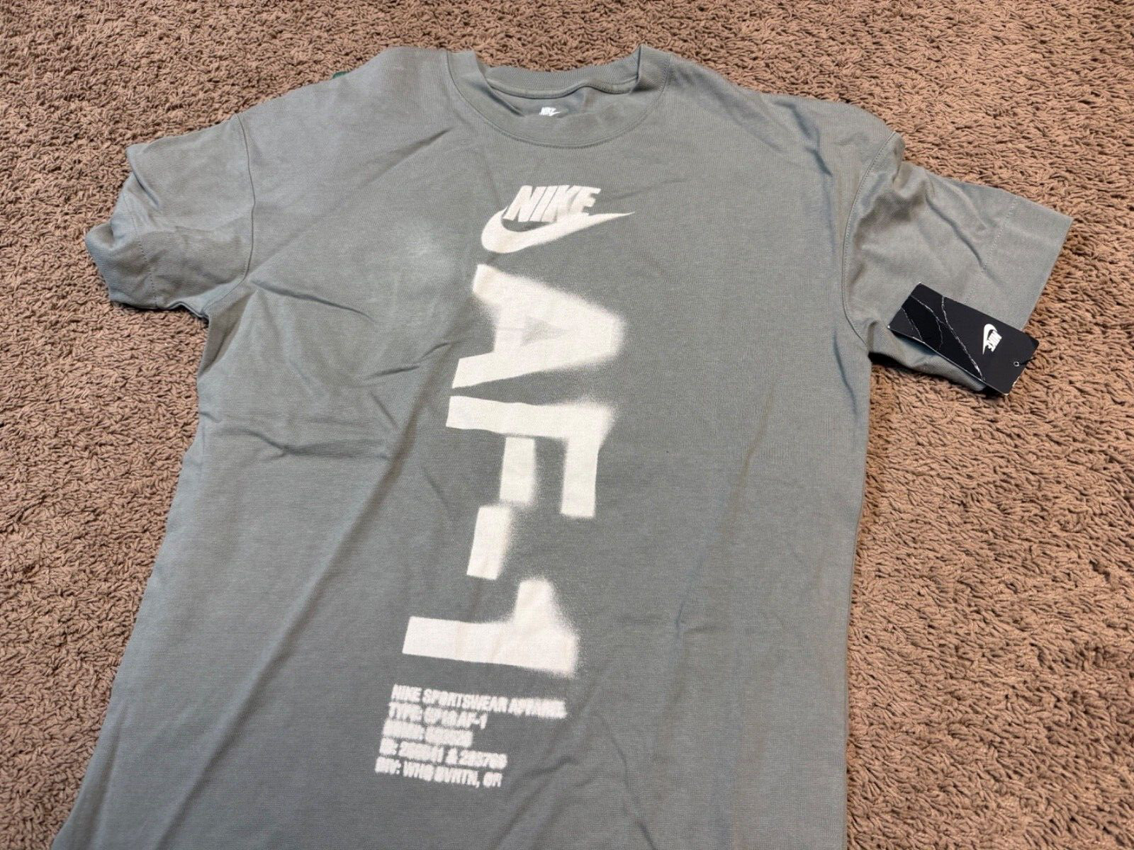 Nike AF1 Premium Oversized Heavyweight Men’s Size Small Gray Shirt AH4066-004