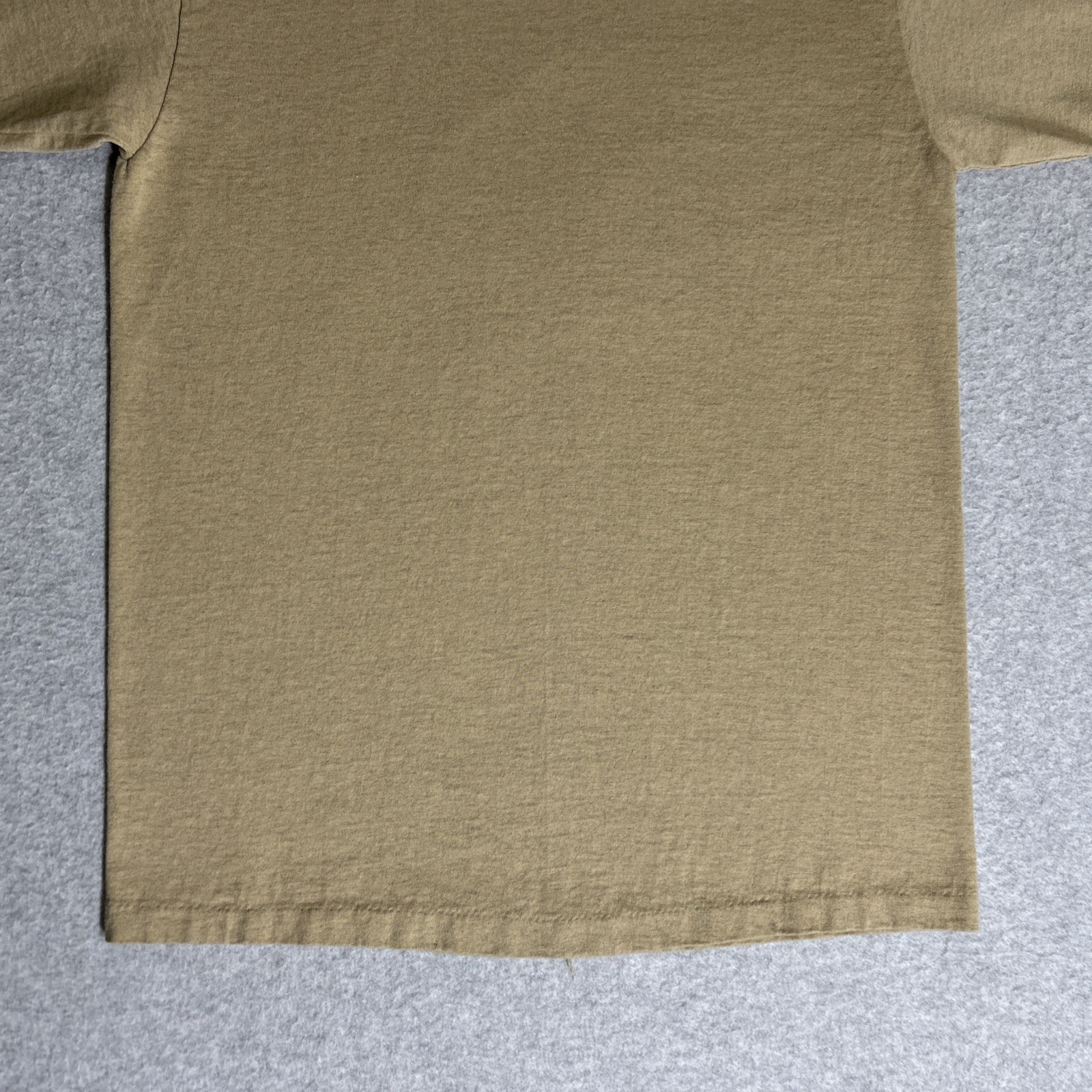 Vtg. 80s/90s Alore Single Stitch Blank Tan T-Shirt Small Made in USA Slub Cotton