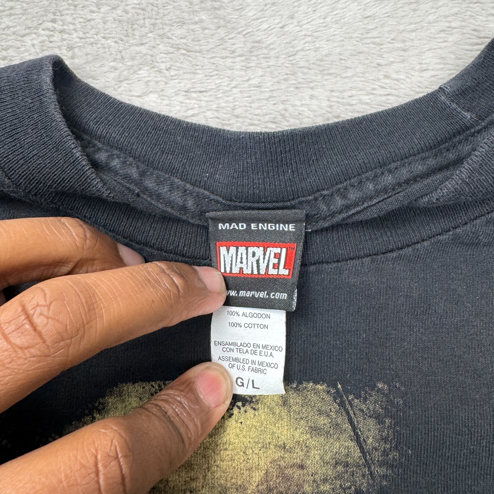 Vintage Y2K Marvel Mad Engine Spiderman and Venom Shirt Mens L Black Preowned