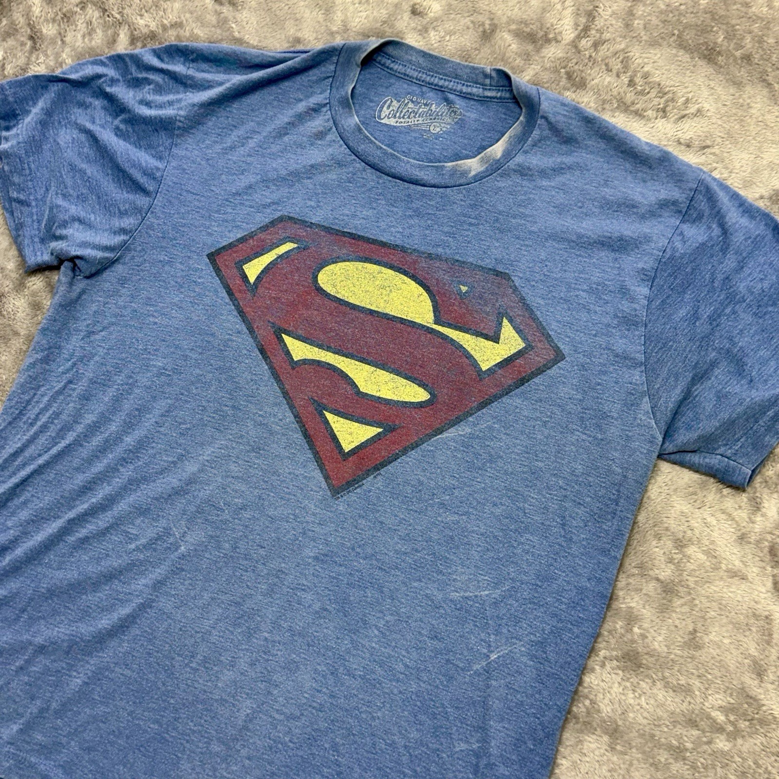 Vintage Old Navy Collectabilitees Mens M Superman Logo Blue Short Sleeve Tee