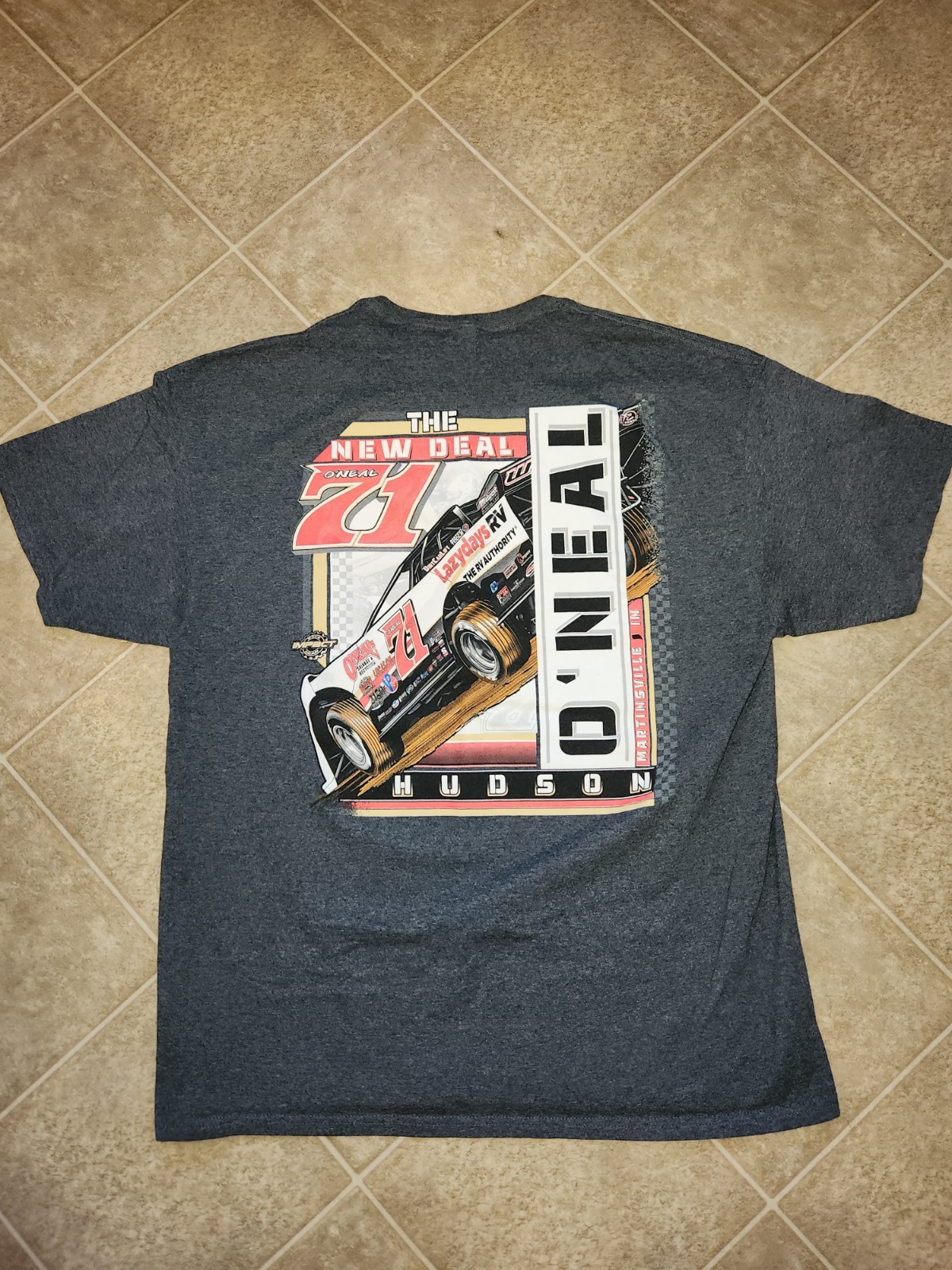 Hudson O’Neal #71 Dirt Late Model 2022 Black Short Sleeve Shirt For Men Size XL