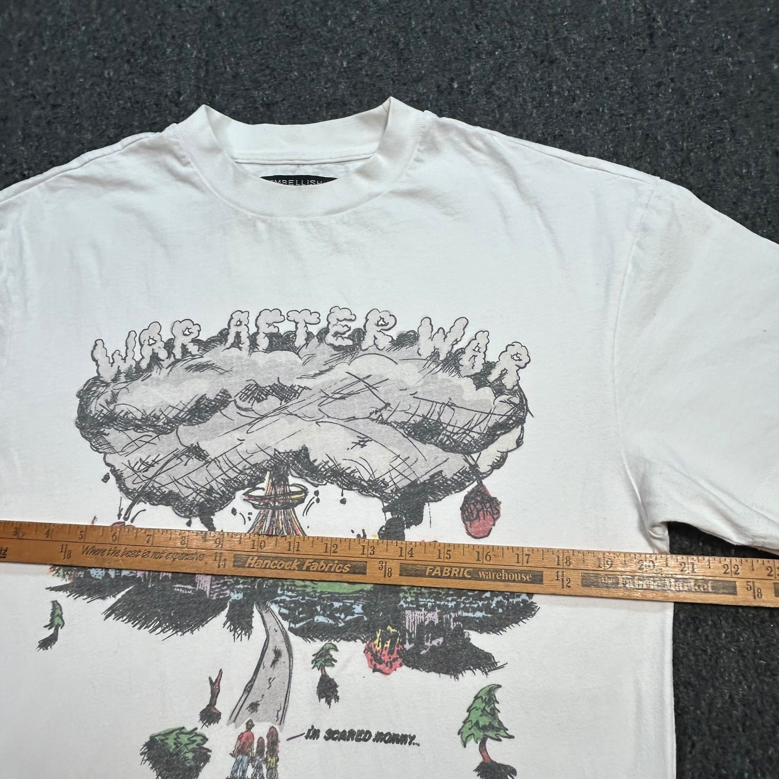 Embellish Streetwear Mens S War After War Graphic White Short Sleeve T-Shirt