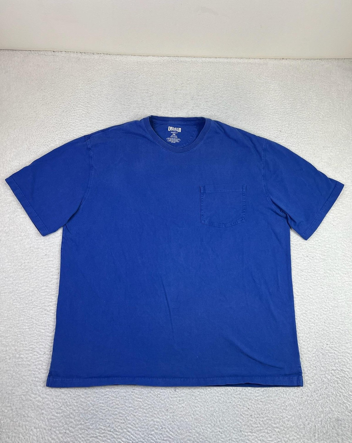 Duluth Trading Longtail T Shirt Mens 2XL Blue Pocket 100% Cotton Tagless Tee