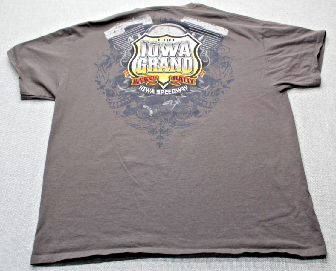 I 80 Iowa Grand Motorcycle Rally Iowa Speedway Gray Pullover T Shirt Men’s XL