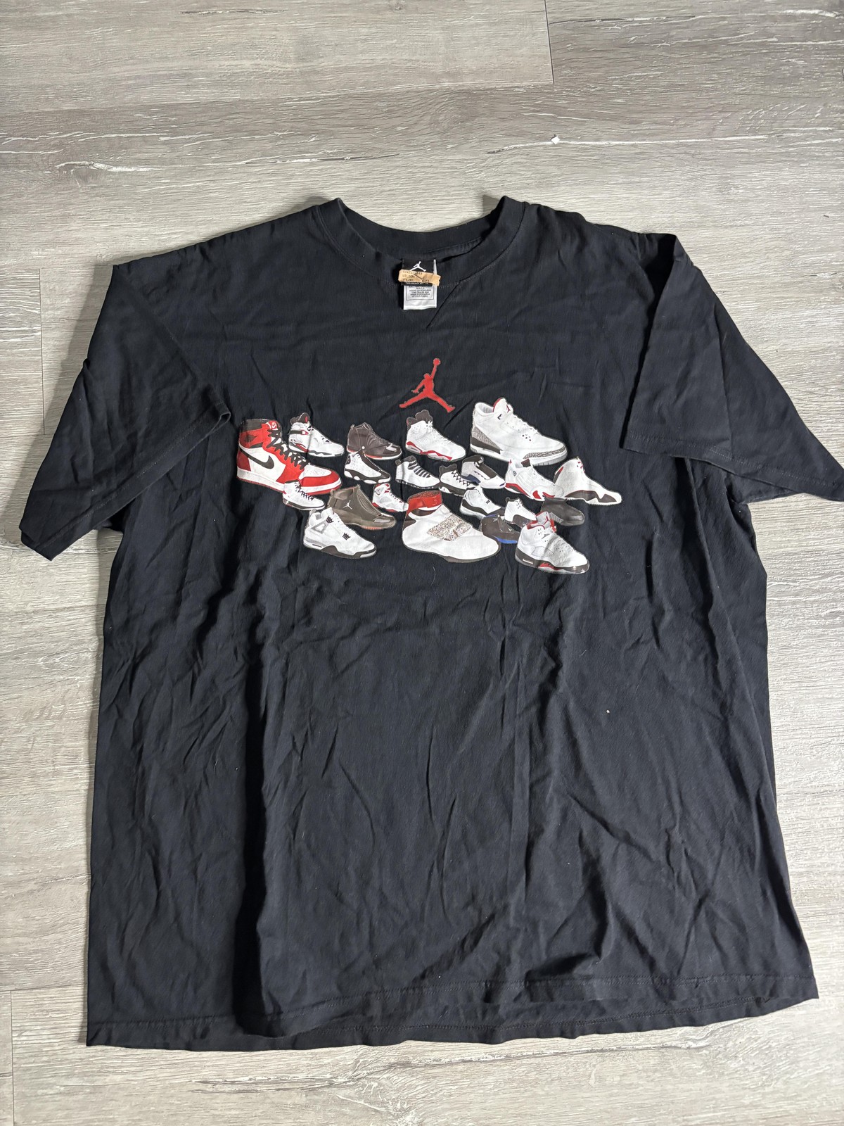 Jordan Shirt Mens Large Black Retro Shoes Jumpman Graphic Tee T-Shirt Sneaker
