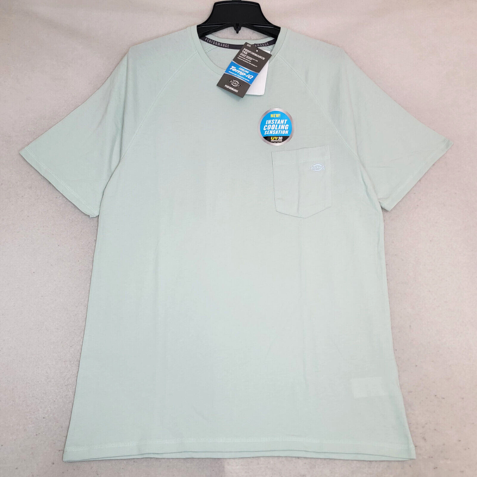 DICKIES FAST DRY Shirt Mnes LARGE GREEN Outdoor Casual Cooling Pocket Tee NWT