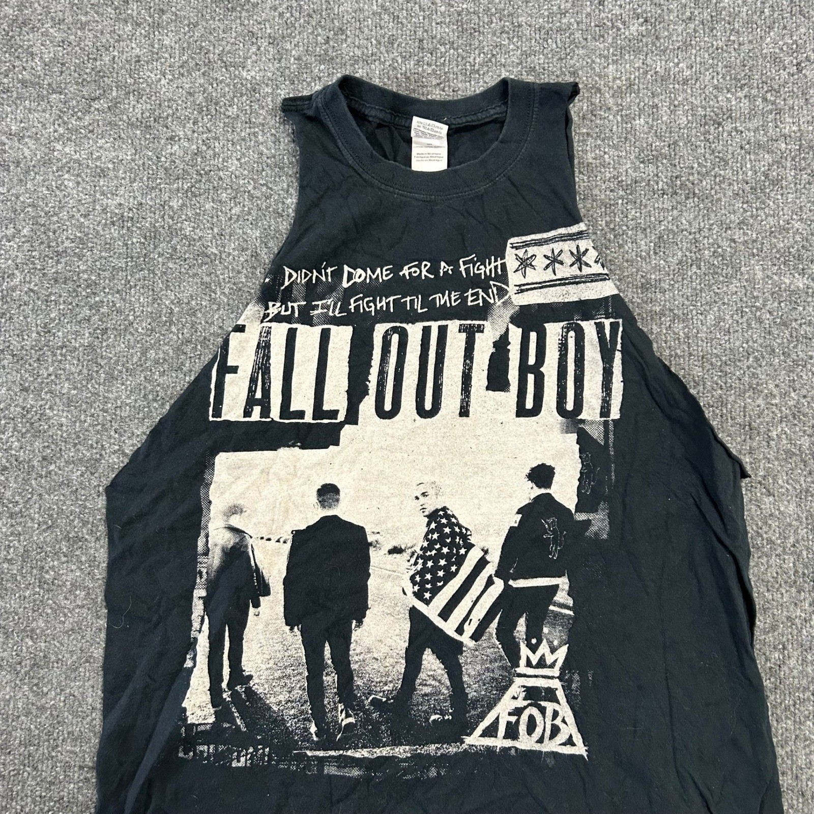 Fall Out Boy Tank Top Mens Size M Black Boys of Zummer Tour 2015 Graphic Muscle