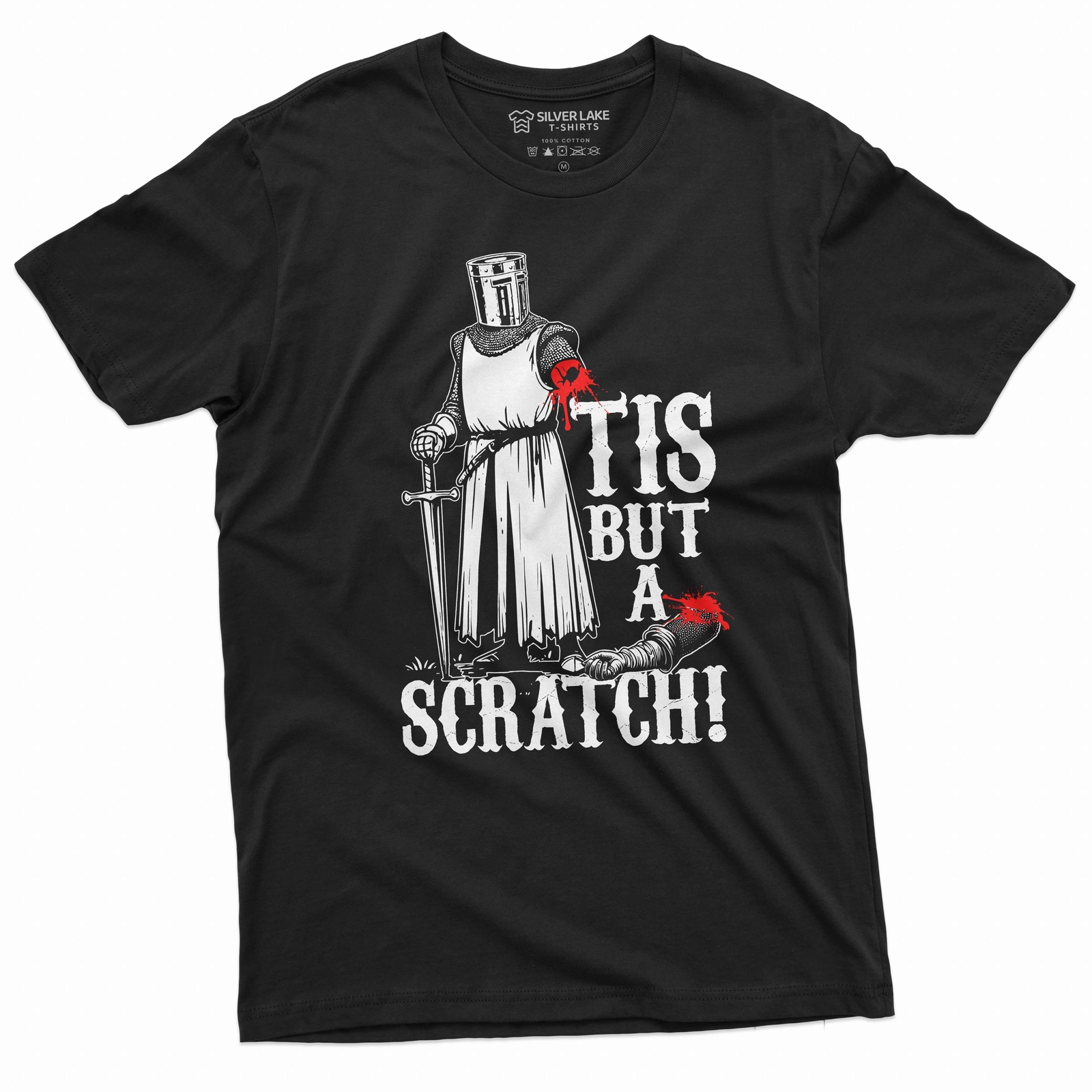 Men’s Funny Tis but a scratch medieval warrior knight crusader shirt for men him