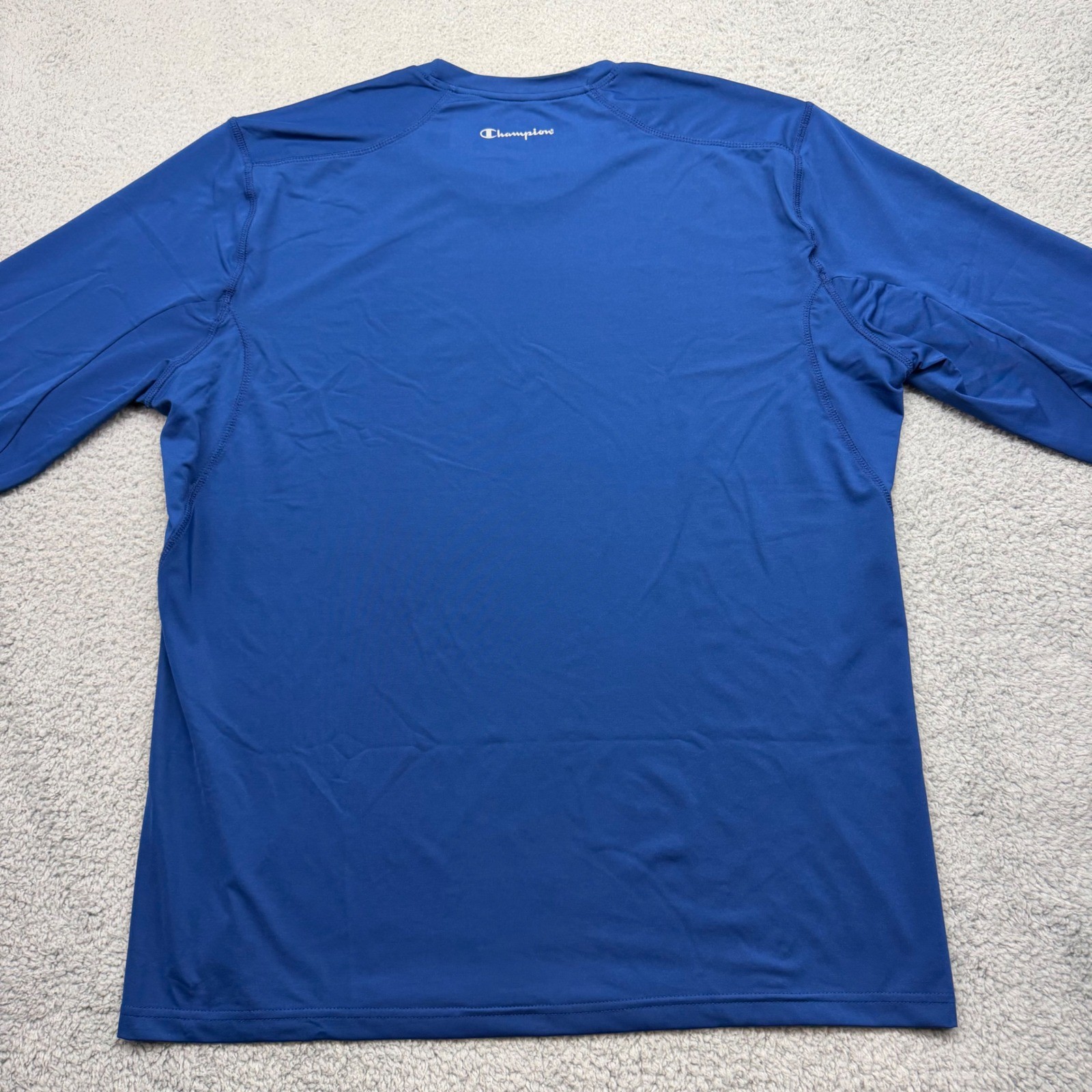 Champion Double Dry 516374 Mens XL Blue L/S Polyester/Spandex Performance Shirt