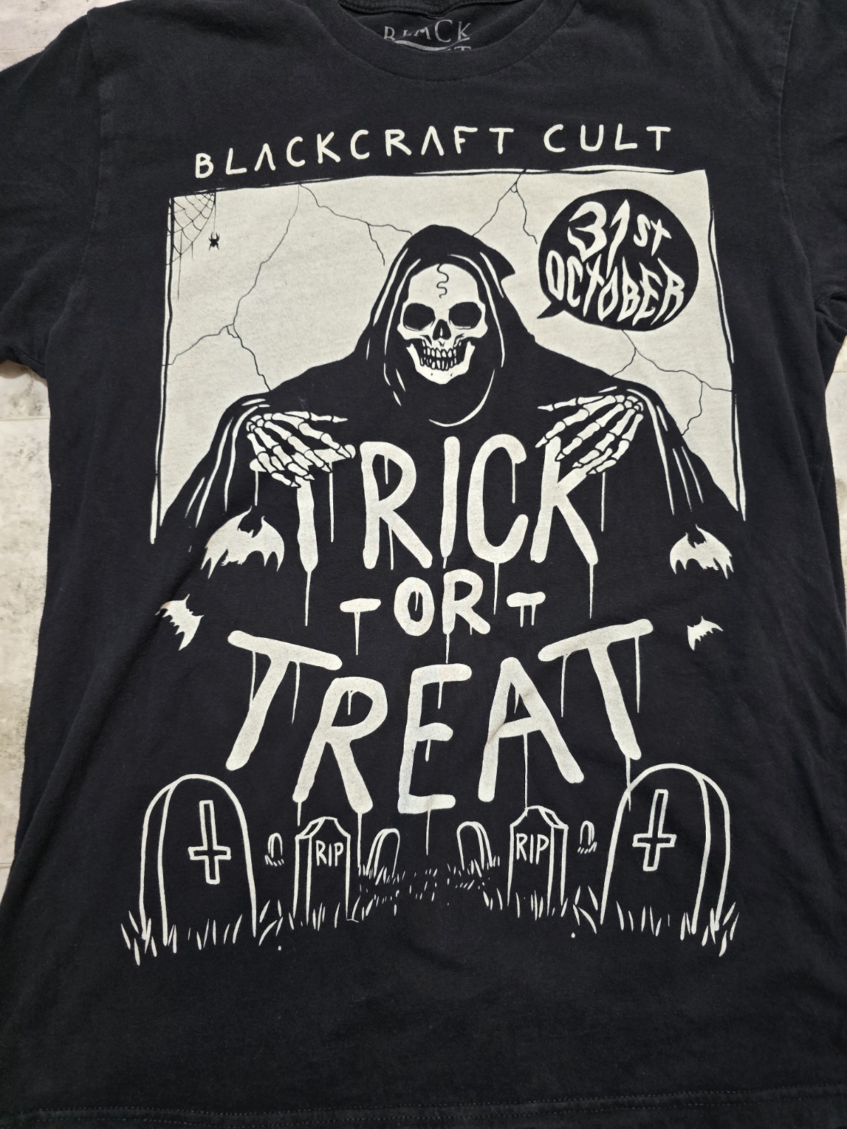 Blackcraft Cult Trick Or Treat T-Shirt Mens Sz M Black Grunge Rock Halloween