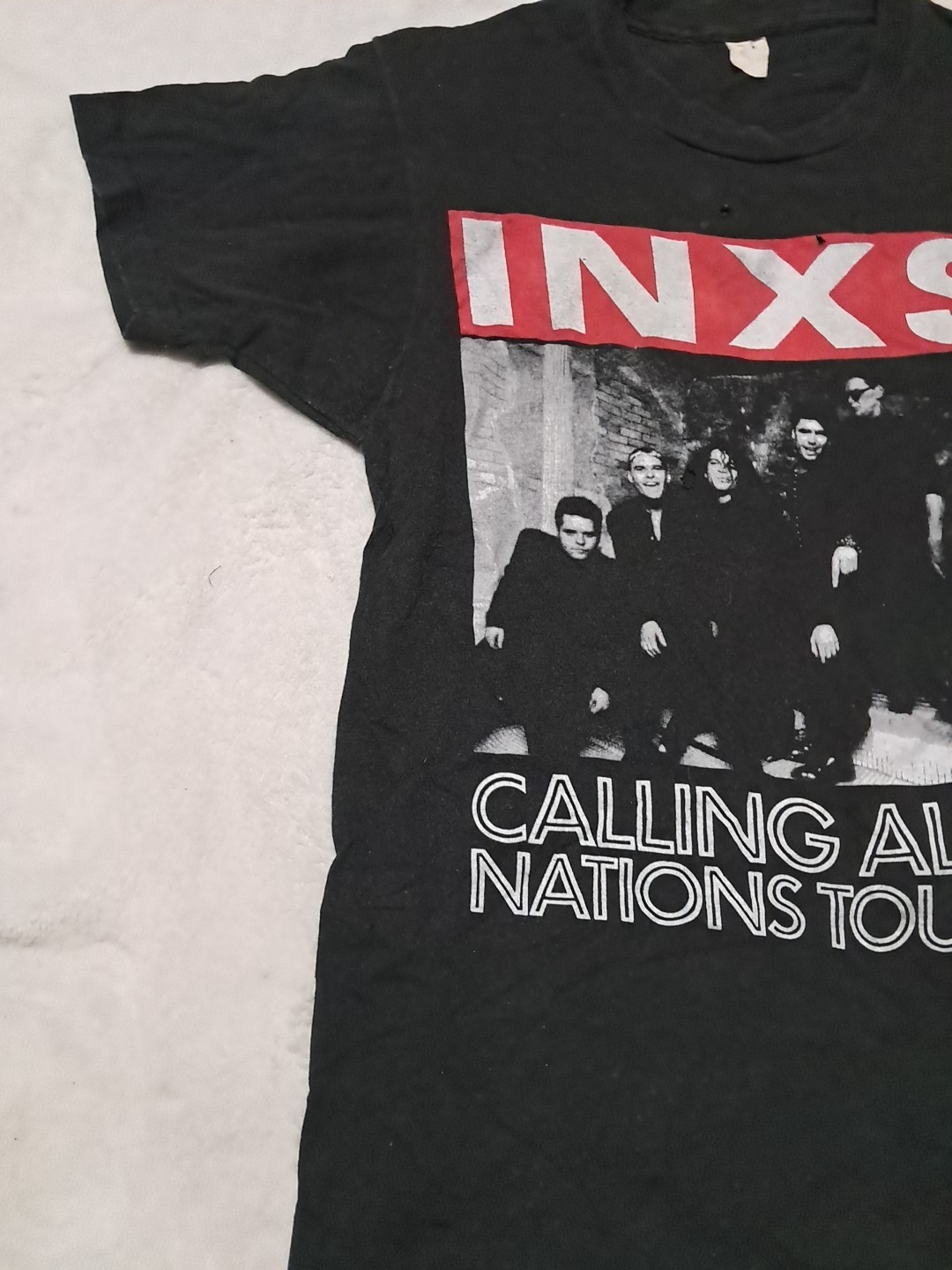 Vintage 80s INXS Calling All Nations Tour Band Shirt USA Adult M? RARE See Pics