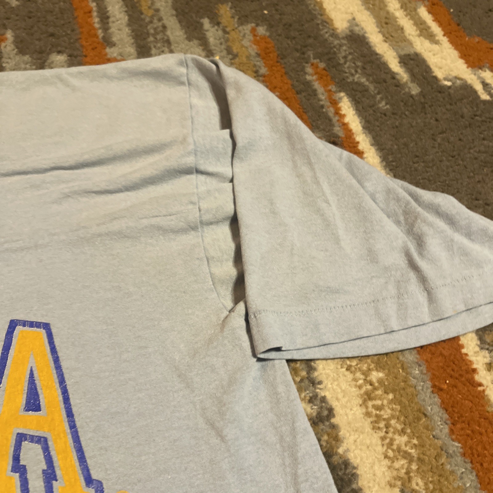 Vintage Shirt Mens Large Blue UCLA Bruins Joe Bruin 3/4 Sleeve V Neck 90s