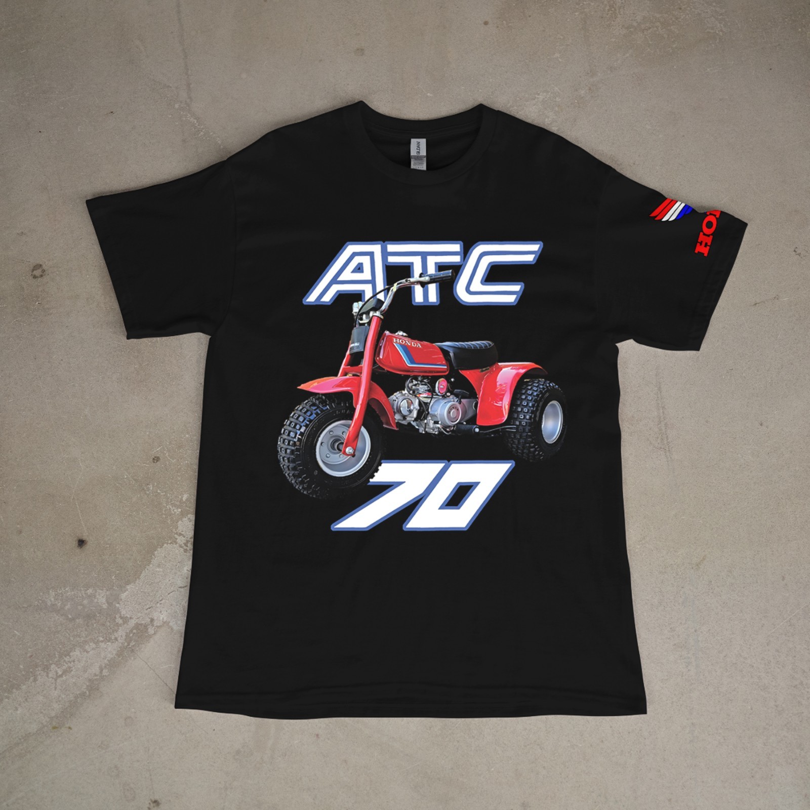 Black Honda 70 ATC70 3 Wheeler T-shirt ATC 70 Tee