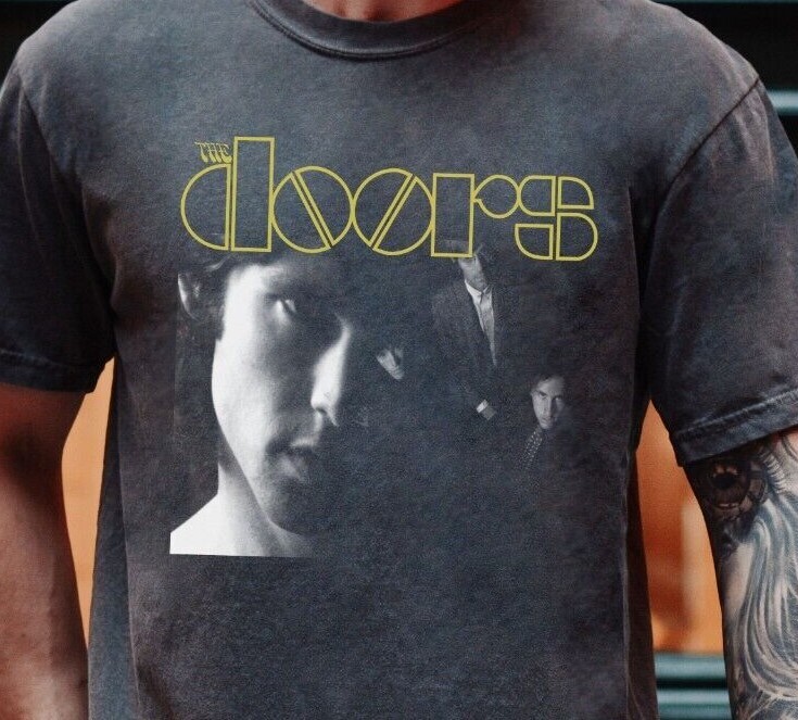 The Doors Jim Morrison T-Shirt on Vintage Black Comfort Colors 1717 Tee