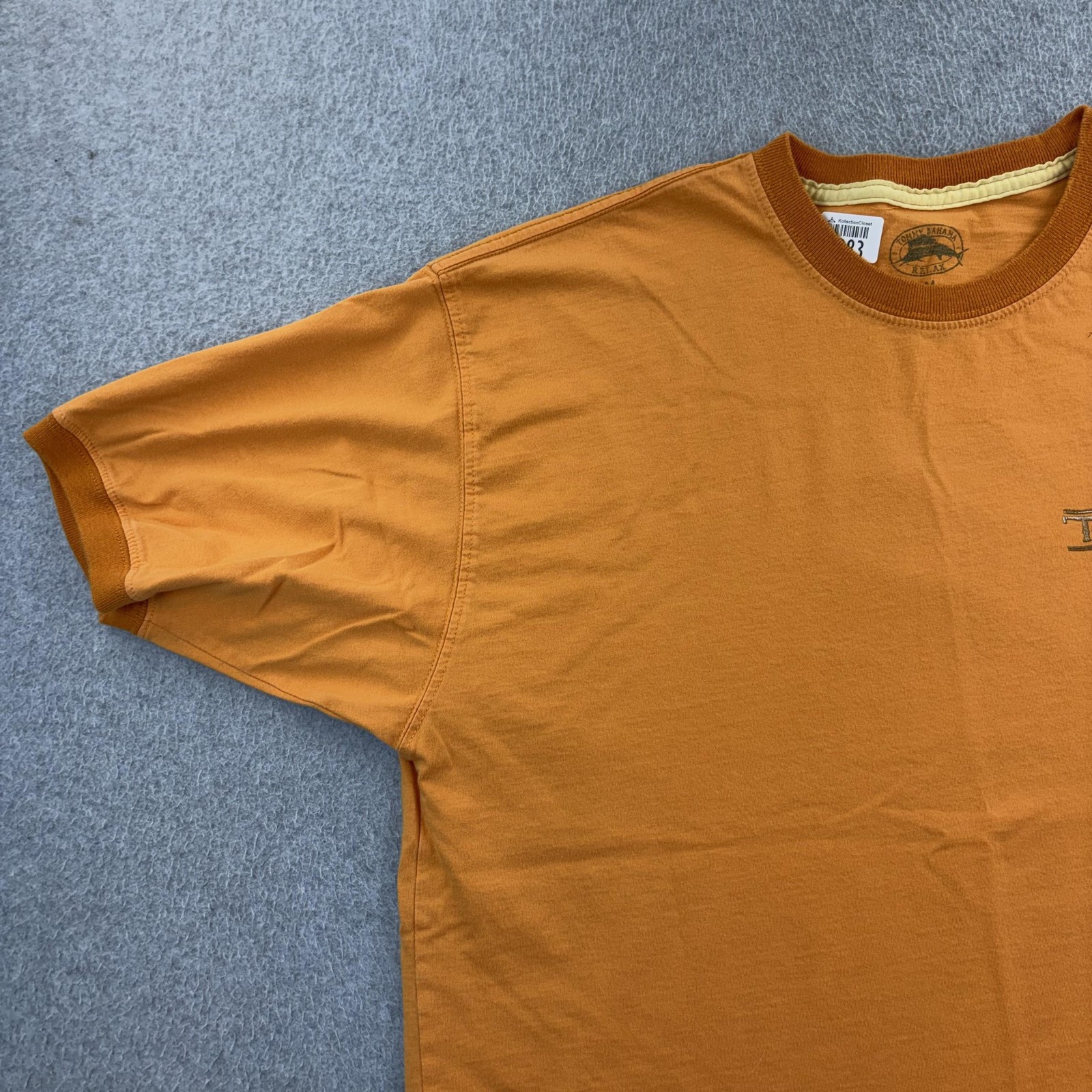 Tommy Bahama Shirt Mens Medium Orange Motorcycle Chillin Without Cause Tee Adult