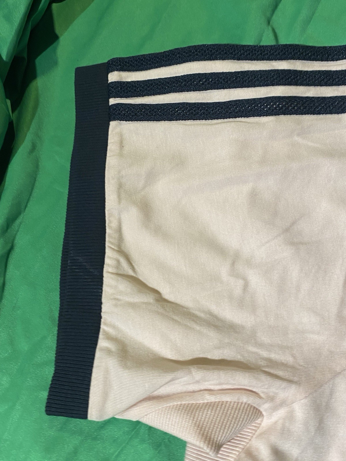 Adidas Originals T-Shirt Men’s Cream Pink Navy 3 Stripe Short Sleeve Trefoil Tee