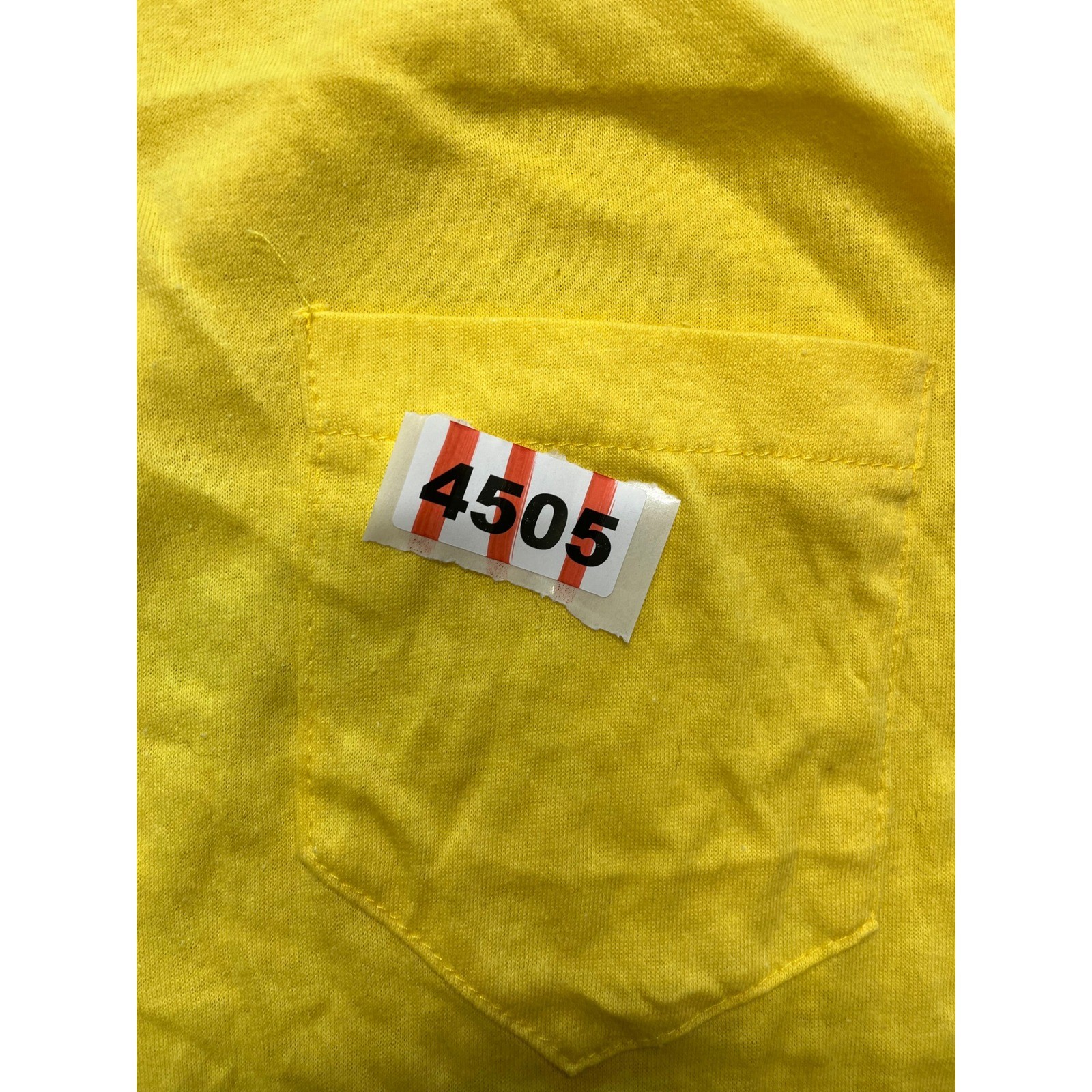 Pocket Muscle Yellow Sleeveless Tank Top Pocket T Shirt Mens L