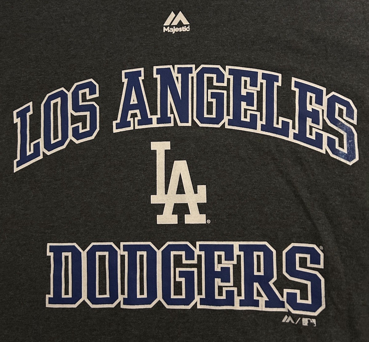 Los Angeles Dodgers Men’s Size Large Charcoal Gray Short Sleeve Logo T-Shirt 333