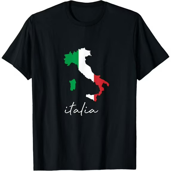 Italia Italy Flag Black T-shirt
