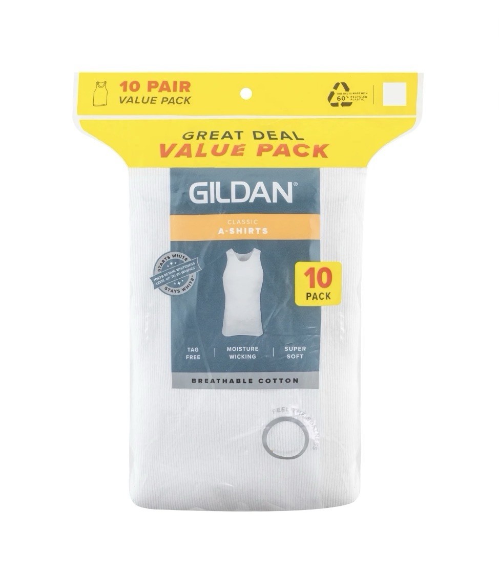 10-Pack GILDAN Men’s Size S Classic A-Shirts Tank Sleeveless Tee • White
