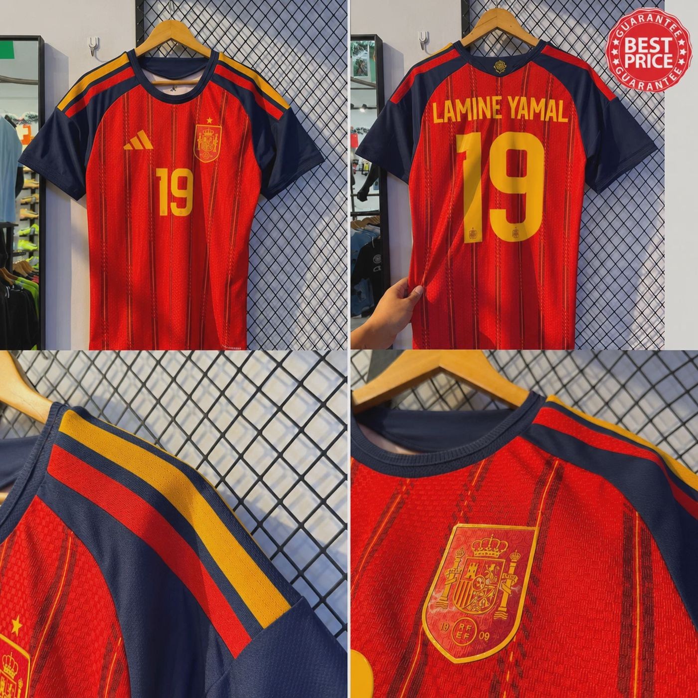 SO HOT!! NWT Spain Lamine Yamal #19 2026 Home Soccer Jersey Fan Shirt Red/White
