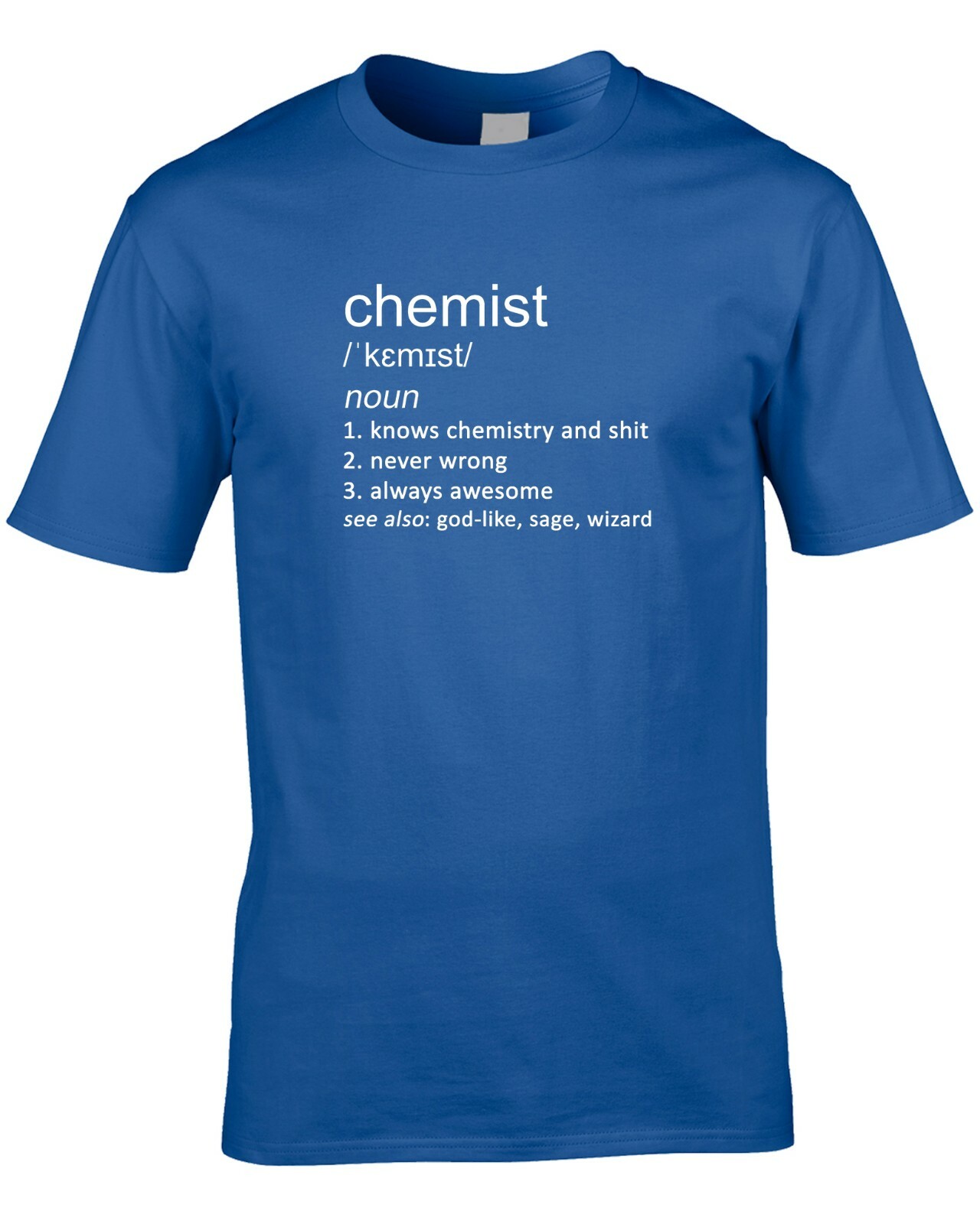 Chemist Joke Definition Mens T-Shirt Gift Chemistry Science Teacher Scientist