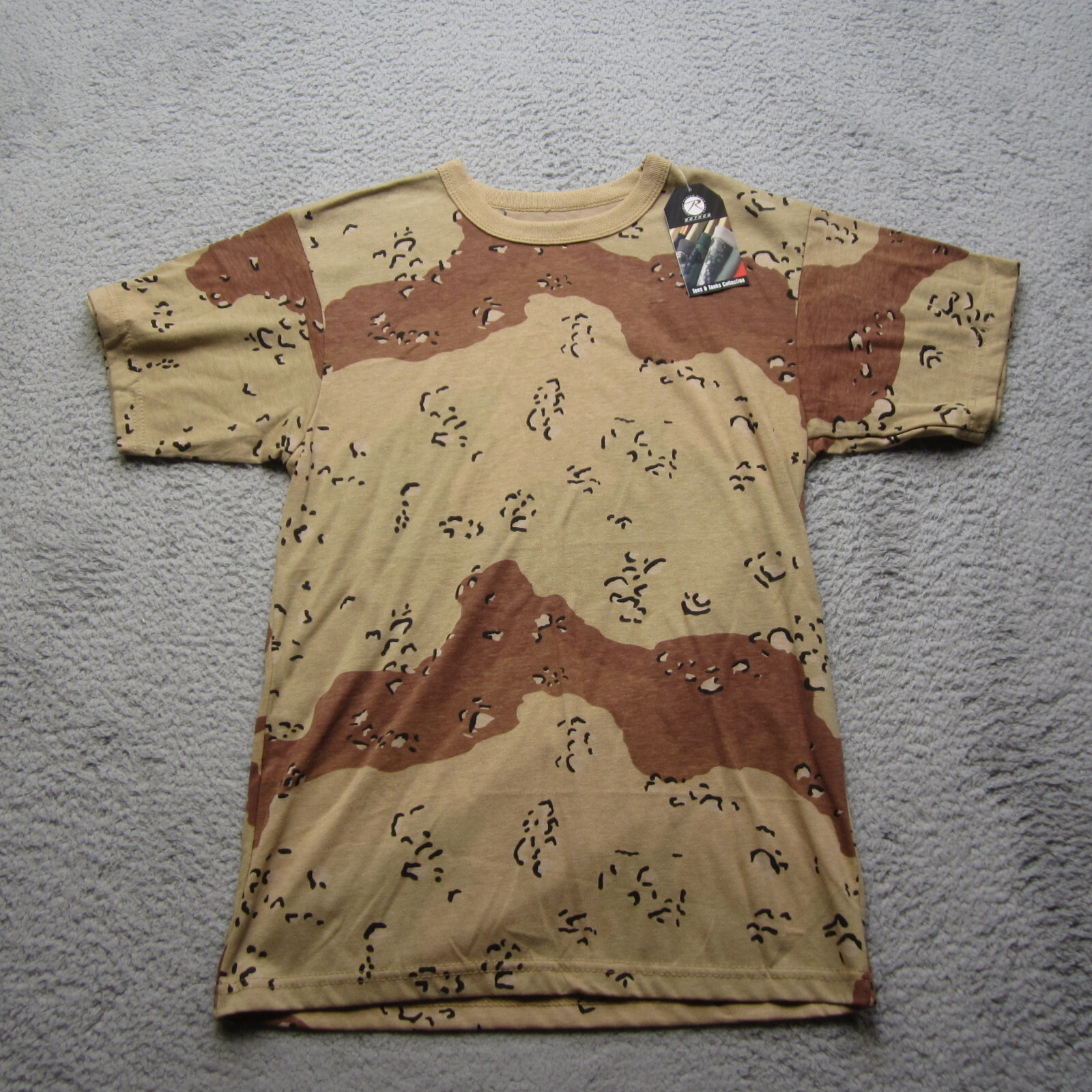 Rotcho Shirt Mens S Desert Storm Chocolate Chip Camo Crew Neck