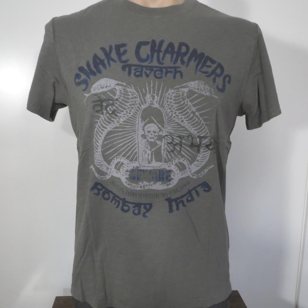 Lucky Brand Snake Charmer Tavern Mens MEDIUM Shirt Bombay India Cobra Venom