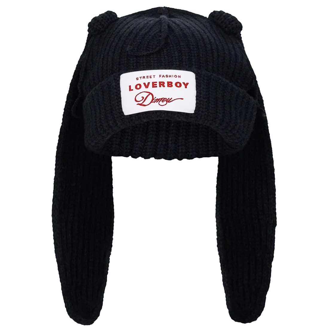 Bunny Ears Hat Beanie with Ears Long Ears Grunge Hat Winter Cap Warm Knit Rab…