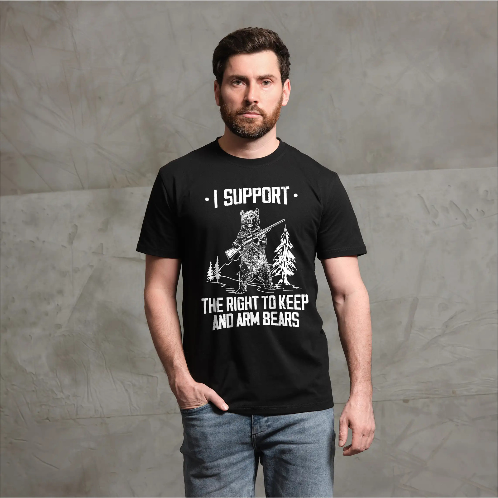 I support the right to keep and arm bears Funny Tee shirt second amendment Tee