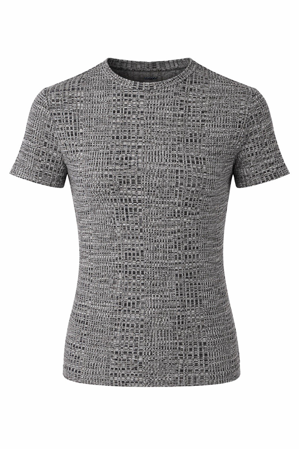River Island Textured T-Shirt – Black & White Pattern – Size S