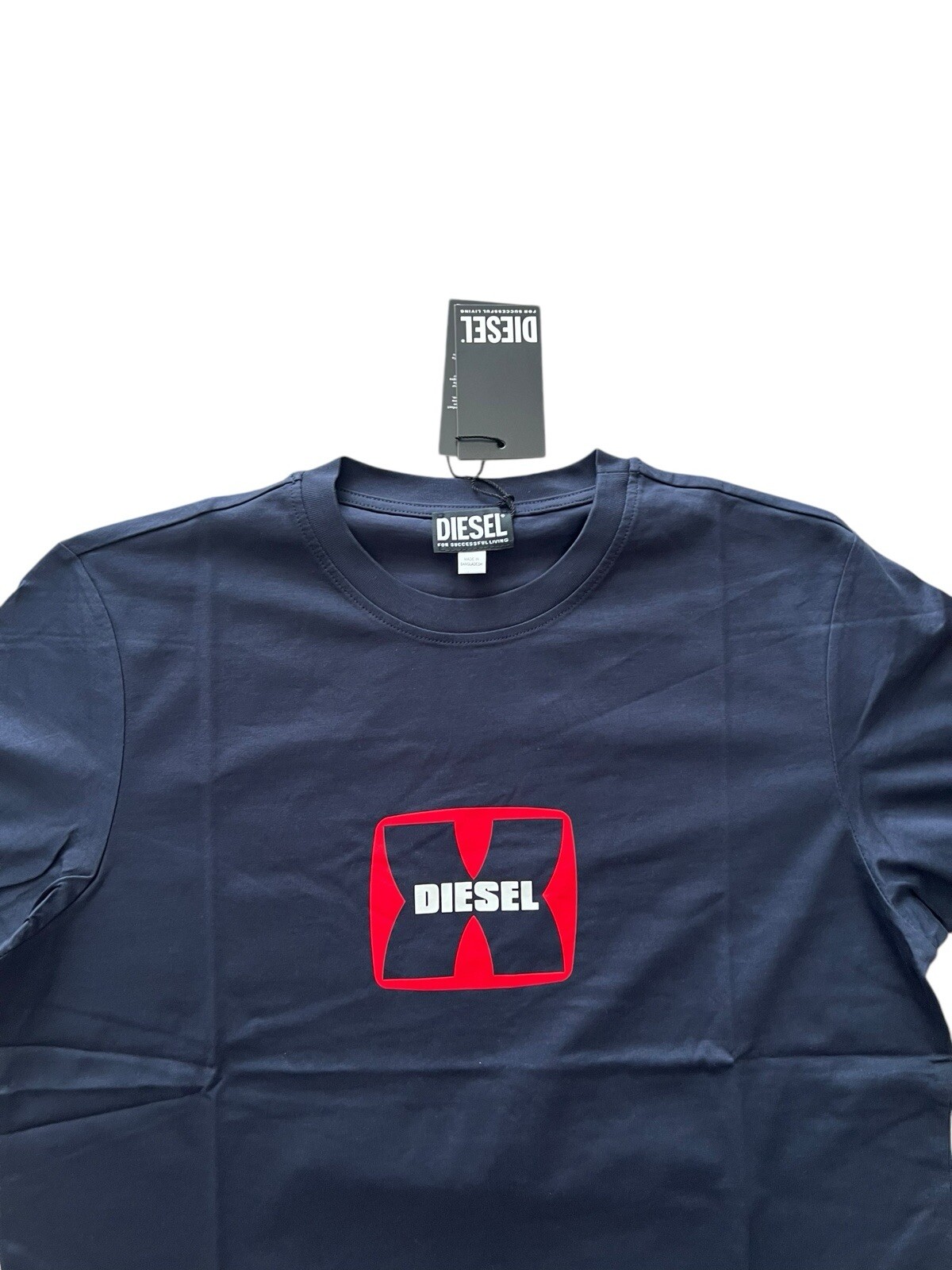 Diesel T-Diegor K47 Logo T-Shirt Midnight Blue Cotton Men’s $65 Size S