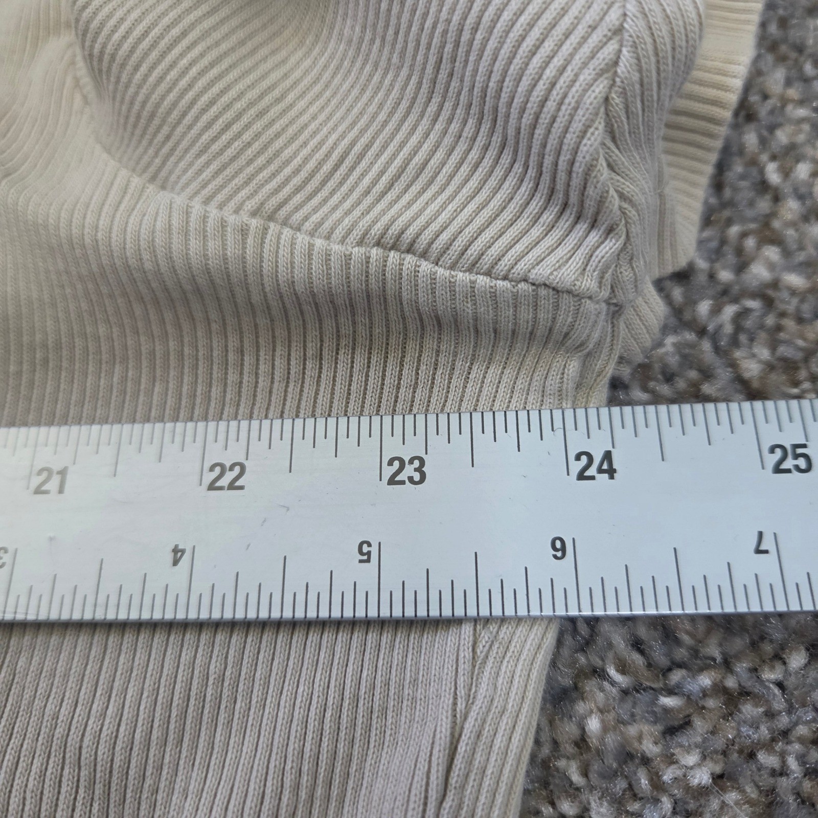 Polo Sport Ralph Lauren Mens XXL Beige Ribbed Cotton T-Shirt Made in USA Vintage
