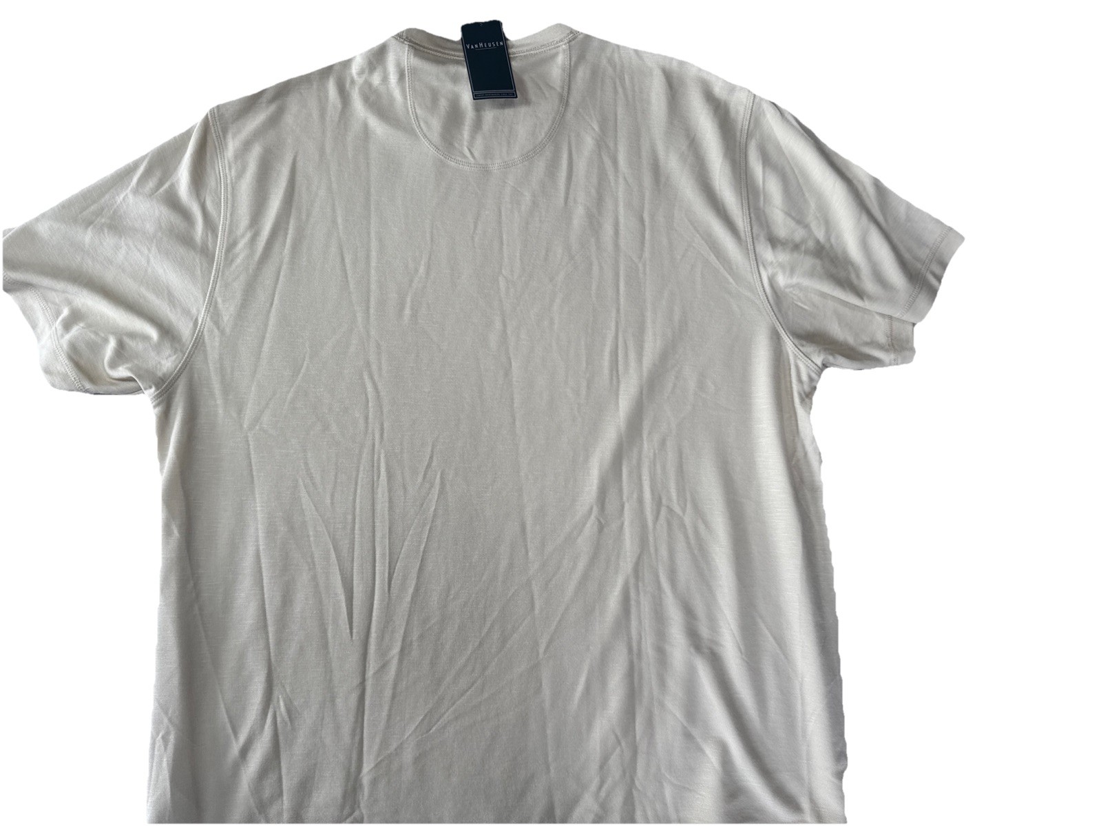 VAN HEUSEN Round Neck, BEIGE, Men’s T-shirt Size XXL Modal & Polyester NWT