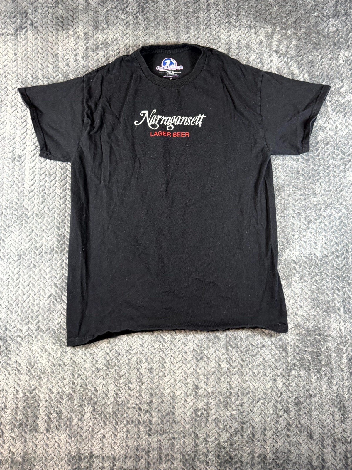 Cool Air Creations T Shirt Men Medium Black Cotton Narragansett Lager Beer Shark