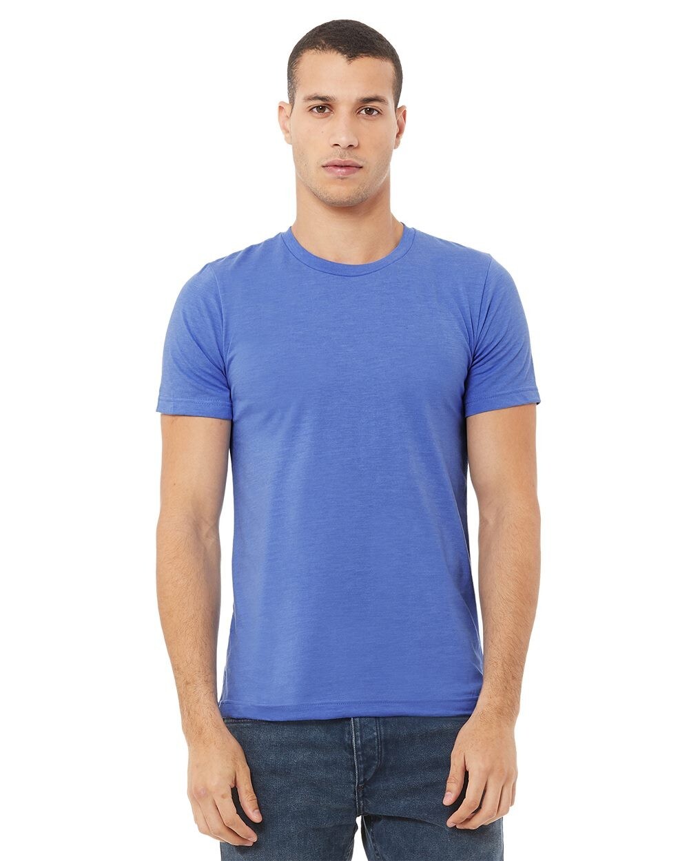 Bella + Canvas 3001CVC XL Heather True Royal CVC Jersey Unisex Blue Tshirt