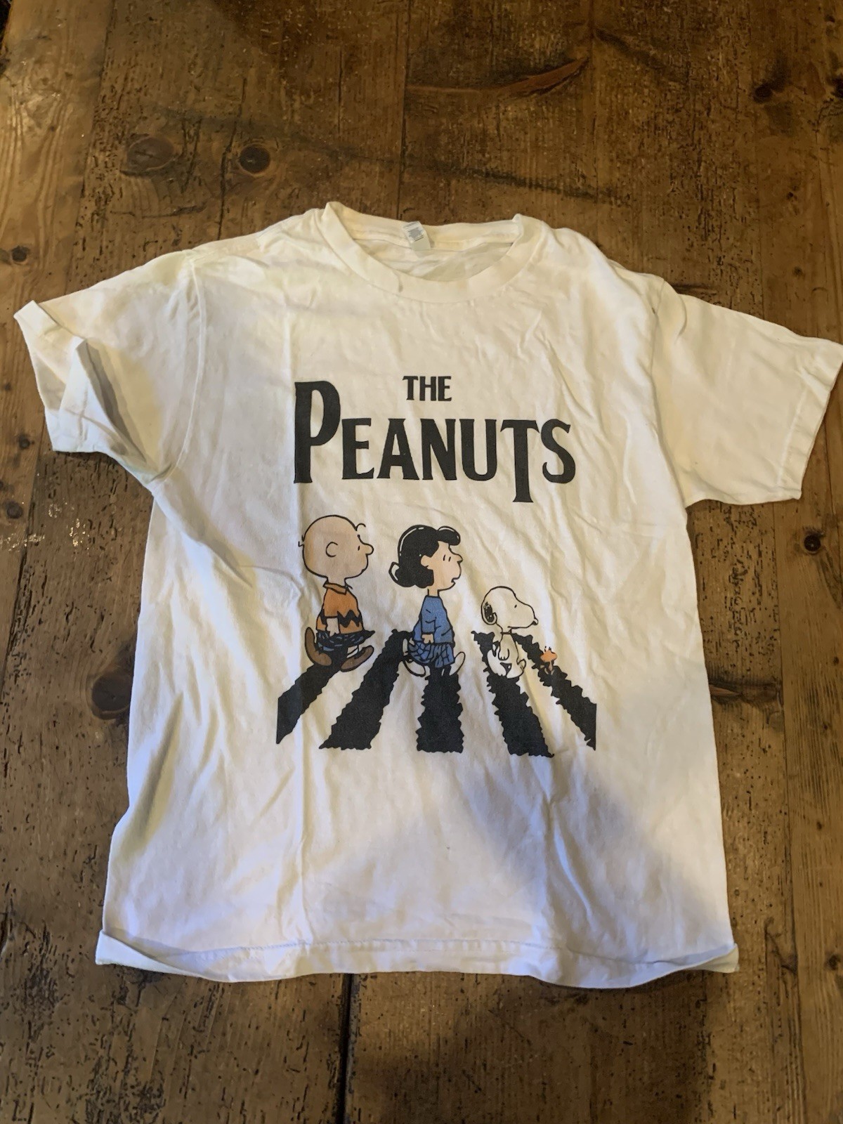 The Peanuts Abbey Road White T Shirt Snoopy Charlie Brown