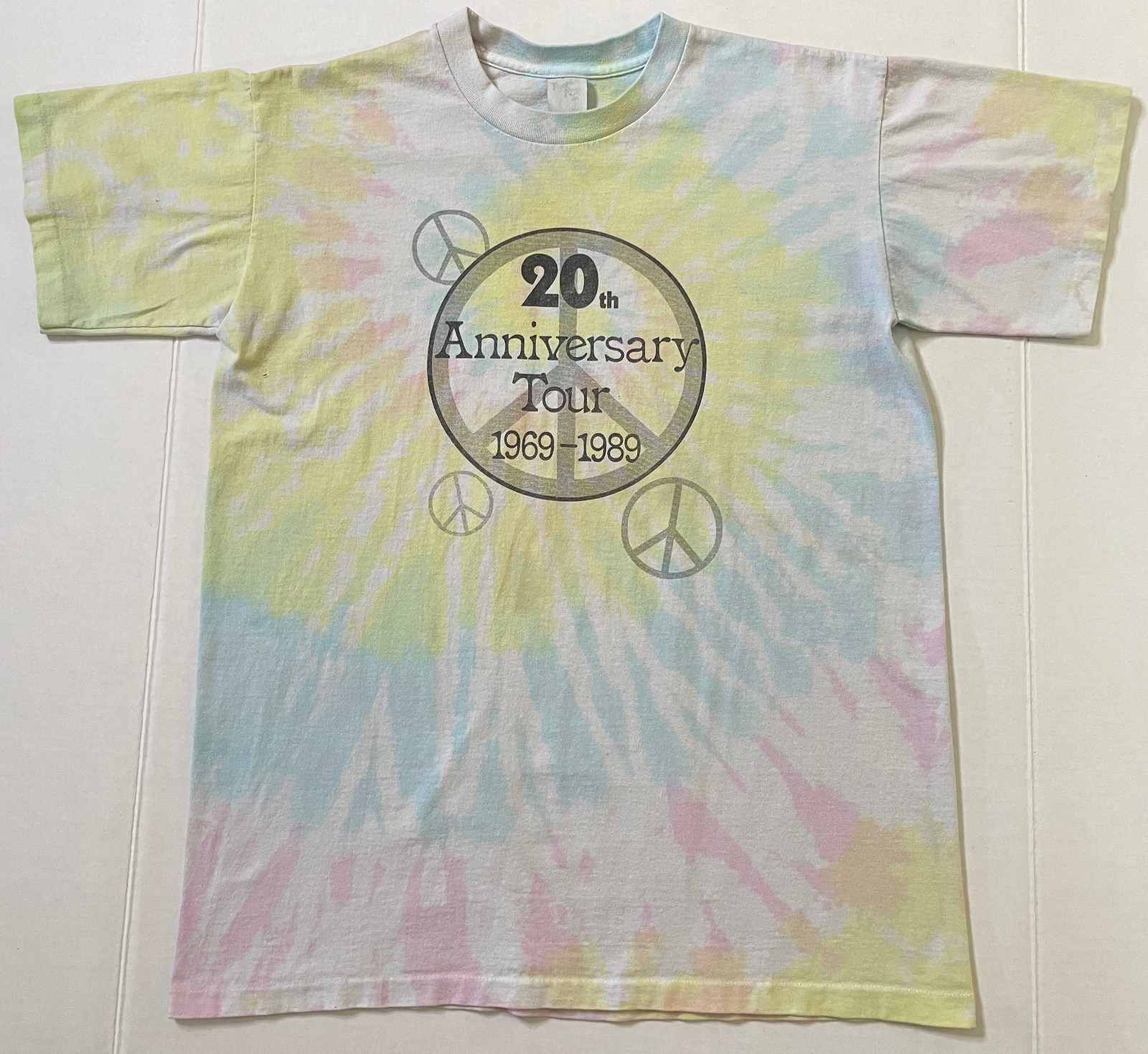 Vintage 1989 Woodstock 20th Tour Tie Dye Shirt, Richie Havens, John Sebastian, L