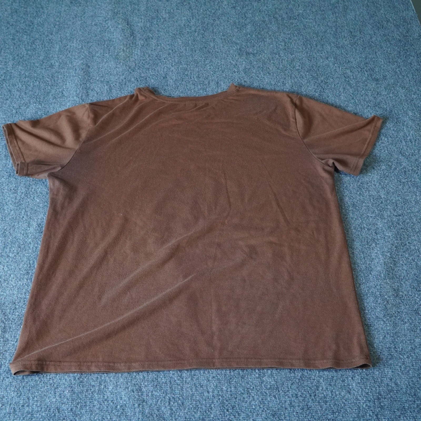 ROMWE Mens XL Brown Graphic T Shirt Fast Mind Free Racer Car Print Short Sleeve
