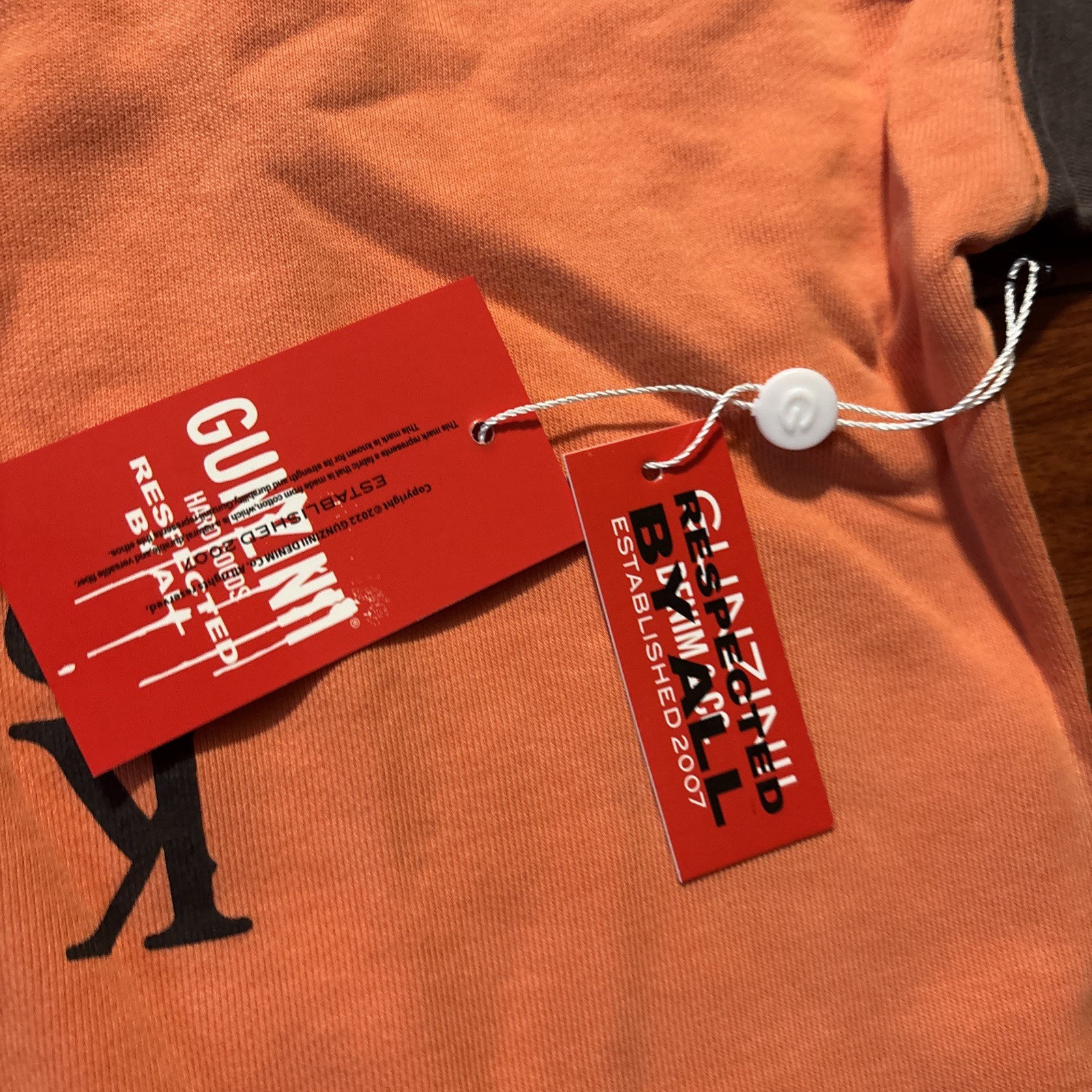 NEW Gunzinii Men L King And A Gentleman Crew Neck Shirt Orange GZ617 Skater Hip