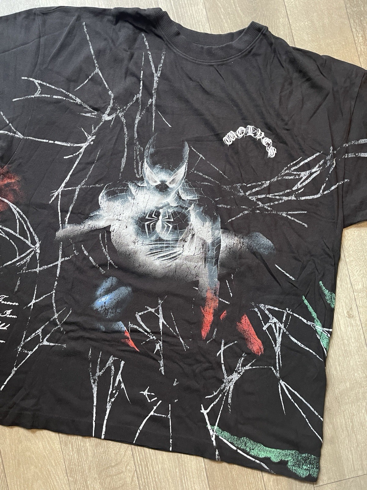 Darc Sport x Marvel Spider-Man Double-Sided Graphic Logo Tee Black Men’s L