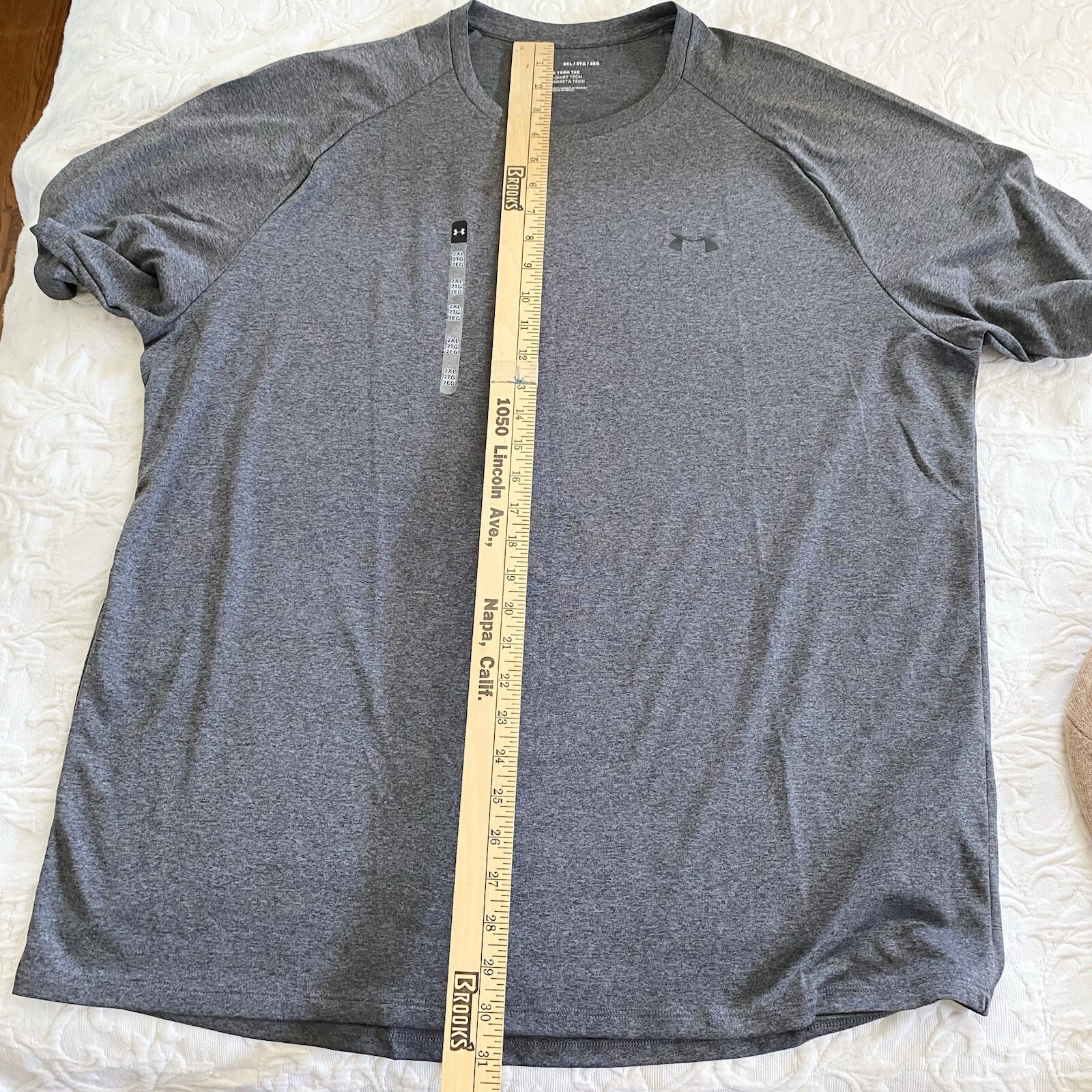 Under Armour 1326413 Men 2XL Athletic UA Tech 2.0 T-Shirt Short Sleeve Tee Gray