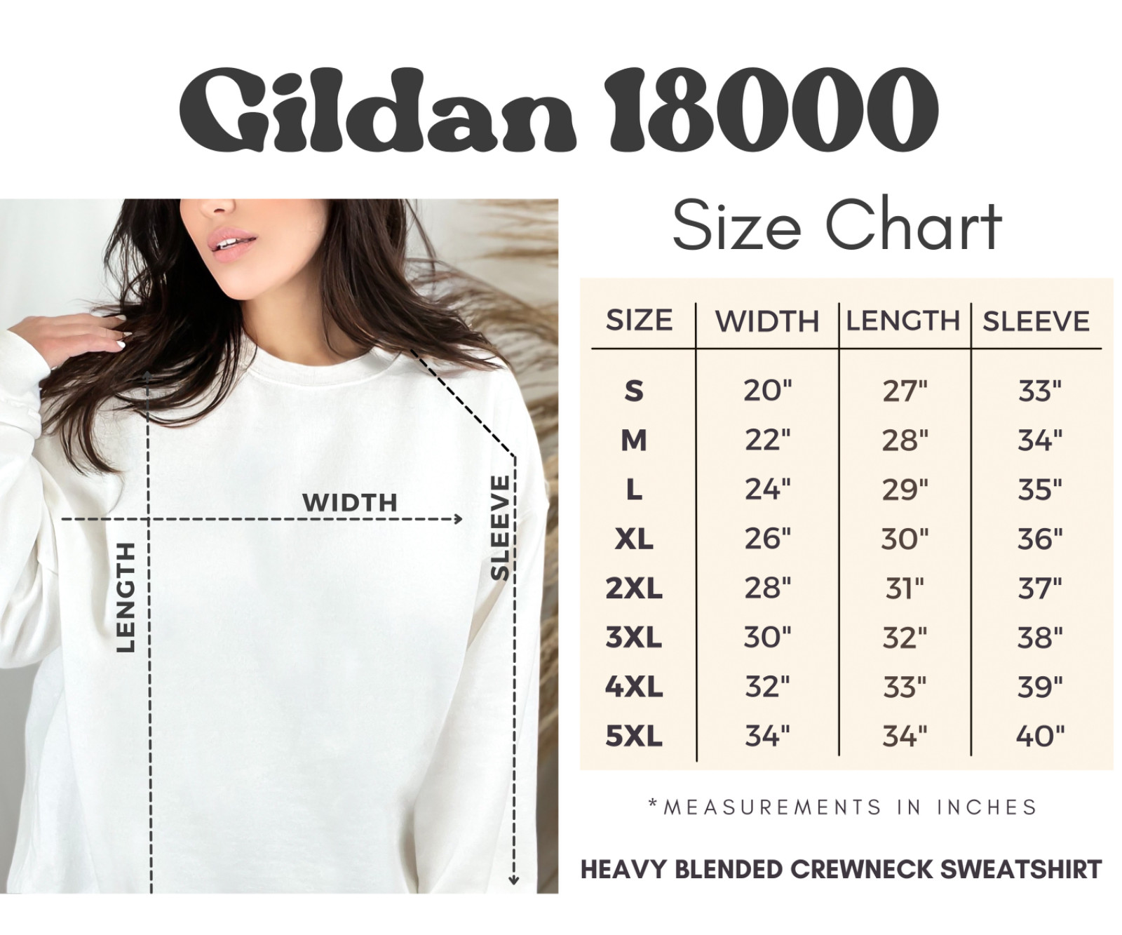 🔥Gildan Heavy Blend Sweatshirt Plain Crewneck Long Sleeve Blank Sweatshirt G180