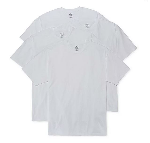 Stafford 4-Pack Men’s 100% Cotton Heavy Weight Crew-Neck T-Shirts White